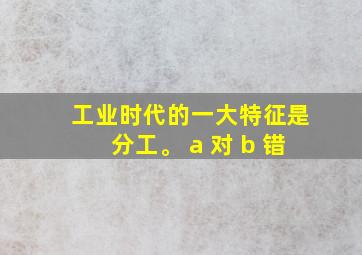 工业时代的一大特征是分工。 a 对 b 错